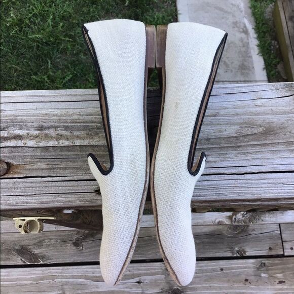 J. Crew White Fabric Flats Size 101/2 - Picture 4 of 10